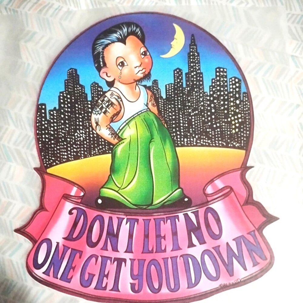 Vintage "DONT LET NO ONE GET YOU DOWN"- IRON ON Heat Transfer Patch - Very rare!